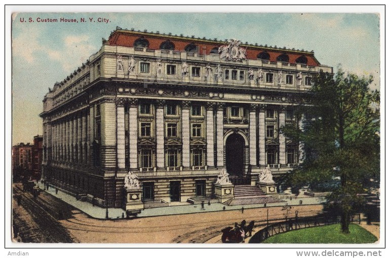 New York City US Custom House Building C1900s-10s Vintage Postcard NYC NY Early - Autres Monuments, édifices