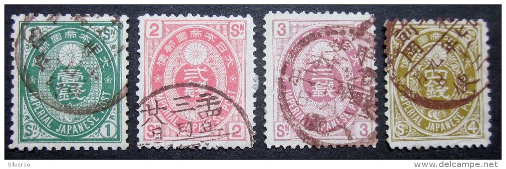 A9015 - Japan - 1883 - Sc. 72-73-76-77 - Gebraucht