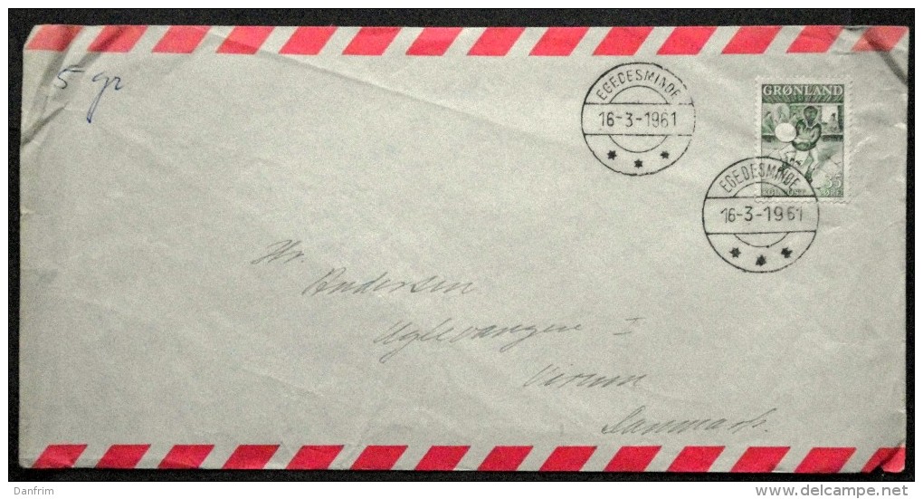 Greenland  1961  Letter To Denmark 16-3-1961 EGEDESMINDE    (Lot 3867 ) - Storia Postale