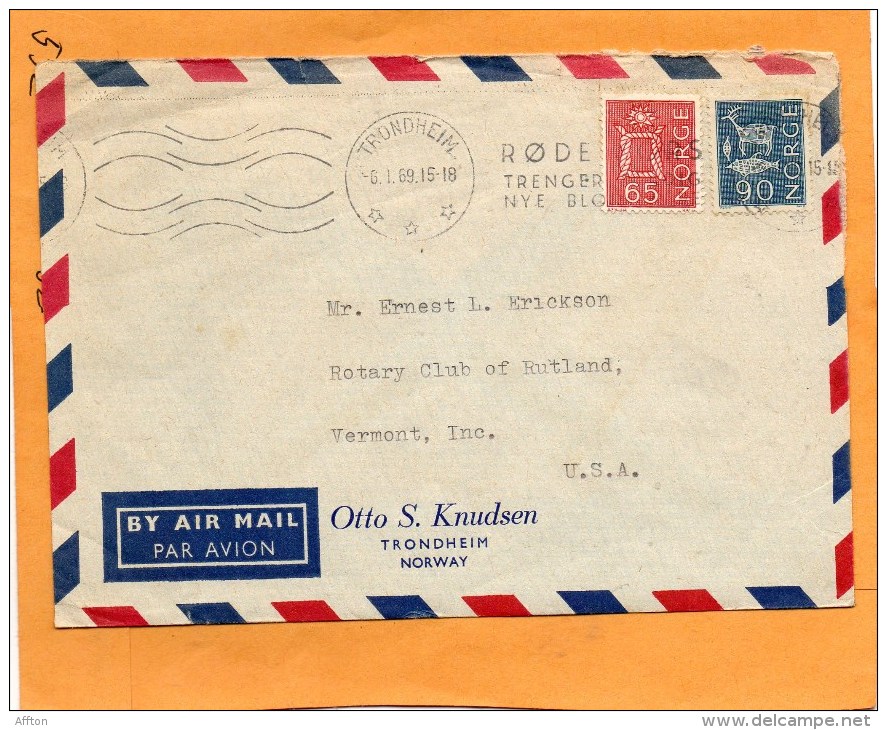 Norway 1969 Cover Mailed To USA - Covers & Documents