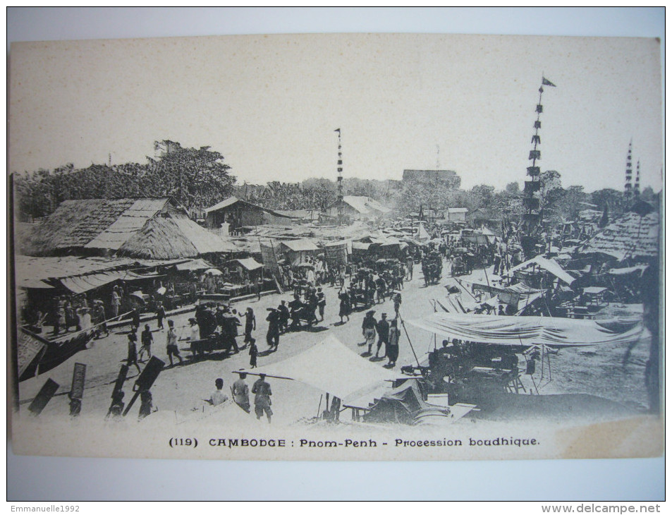 CPA Indochine Cambodge Pnom-Penh - Procession Boudhique - Victor Fiévet éditeur - Cambodge