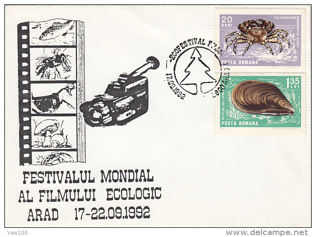 ECOLOGY MOVIE FESTIVAL, FAUNA, FLORA, SPECIAL COVER, 1992, ROMANIA - Cinema