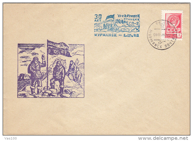 RUSSIAN ARCTIC EXPEDITION, MURMANSK, SPECIAL COVER, 1980, RUSSIA - Arktis Expeditionen