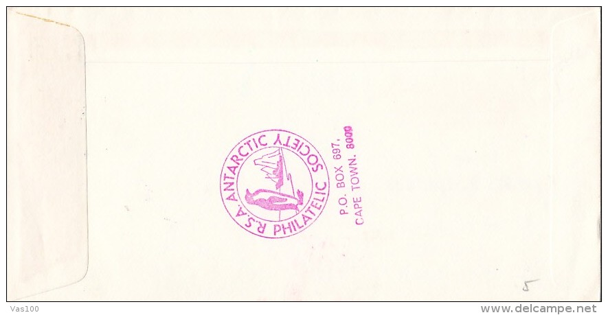 M.V.S.A. AGULHAS, POLAR SHIP,HELICOPTER, SPECIAL COVER, PENGUIN, POSTED AT SEA, 1990, SOUTH AFRIKA - Navires & Brise-glace