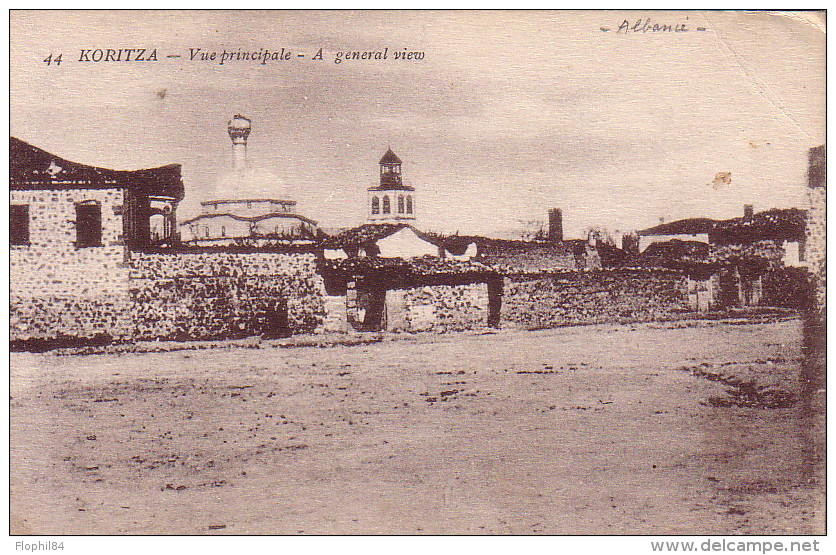 ALBANIE - KORITZA - VUE PRINCIPALE - CARTE DATEE DU 31 MARS 1918. - Albanie