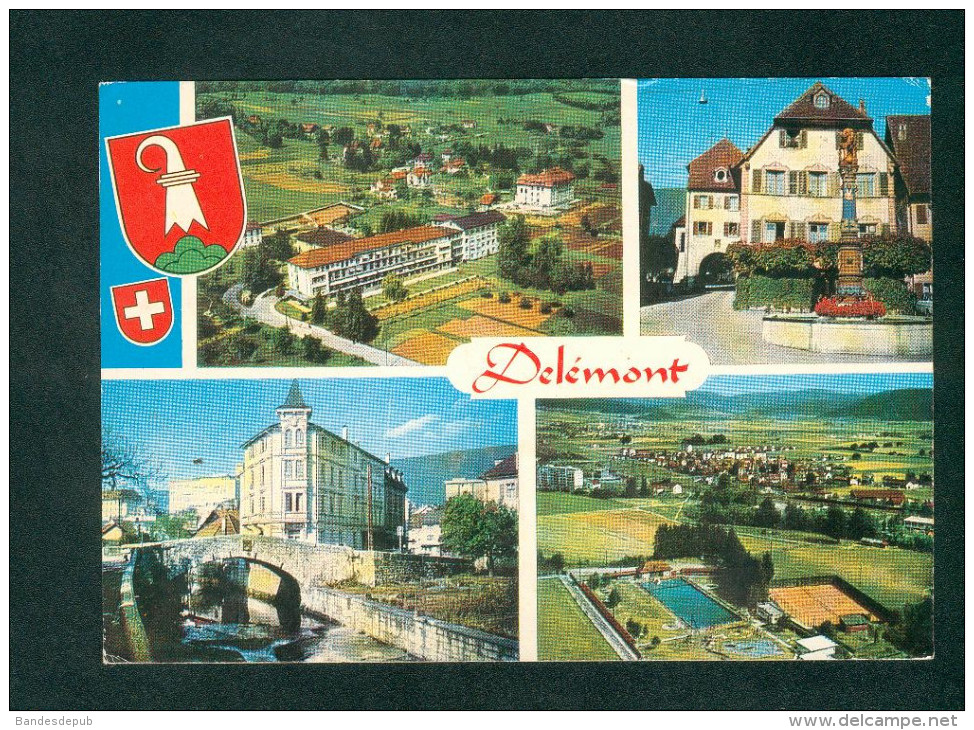 CPSM - Suisse JU - Delemont ( Multivues Vue Aerienne PERROCHET ) - Delémont