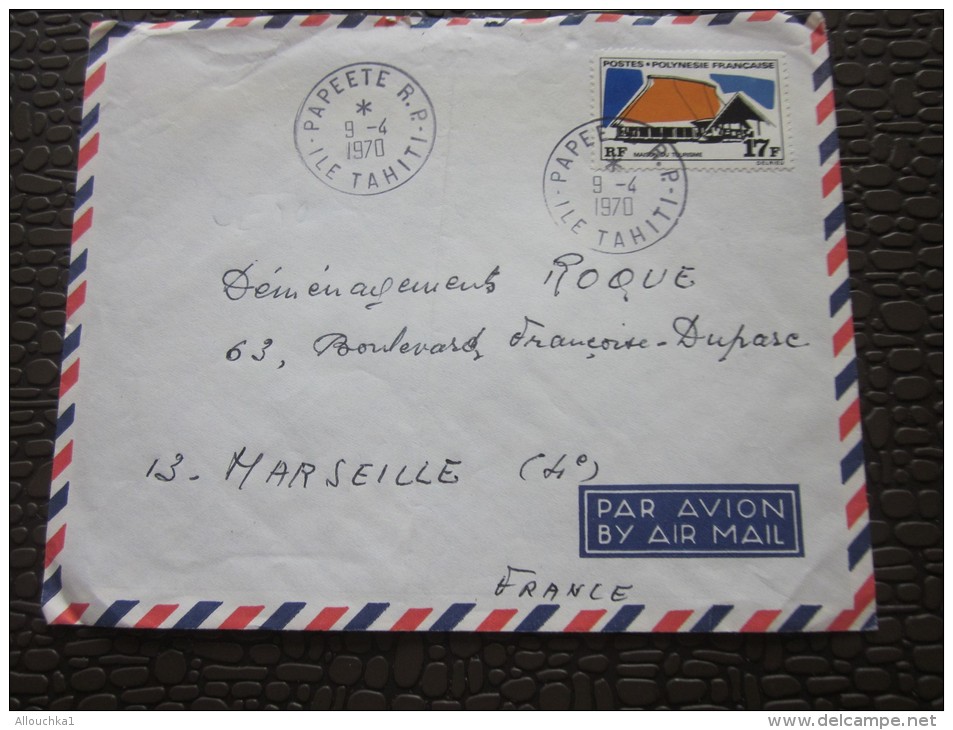 Lettre De Papeete RP Ile Tahiti Timbre Poste De La Polynésie Française Maison Du Tourisme Cachet à Date Du 9 Avril 1970 - Lettres & Documents