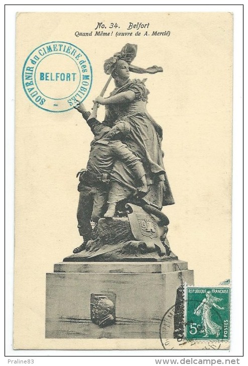 CPA -BELFORT -QUAND MEME ! (oeuvre De A. Mercié) -Territoire De Belfort (90) -Edit. J. B. Schmitt & Fils - Sculture