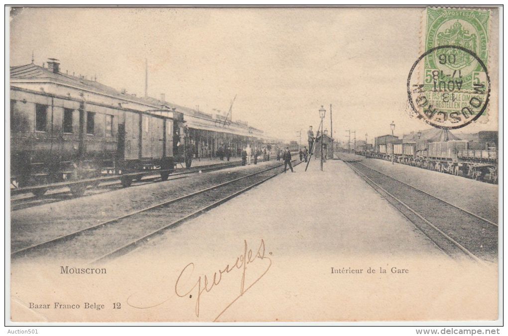 22630g STATIE - GARE - QUAI - CHEMIN De FER - Mouscron - 1906 - Mouscron - Moeskroen