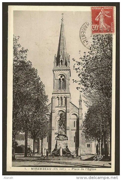 MIRAMBEAU Rare Place De L'Eglise (Gaby) Chte Mme (17) - Mirambeau