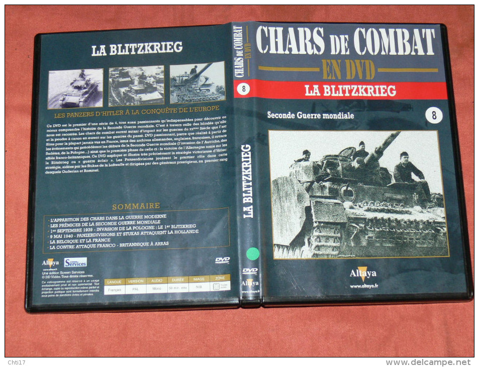 CHARS DE COMBAT EN DVD  " LA BLITZKRIEG "  PANZERDIVISION   N° 8  GUERRE MONDIALE  WW2 1939/45 - Documentaires