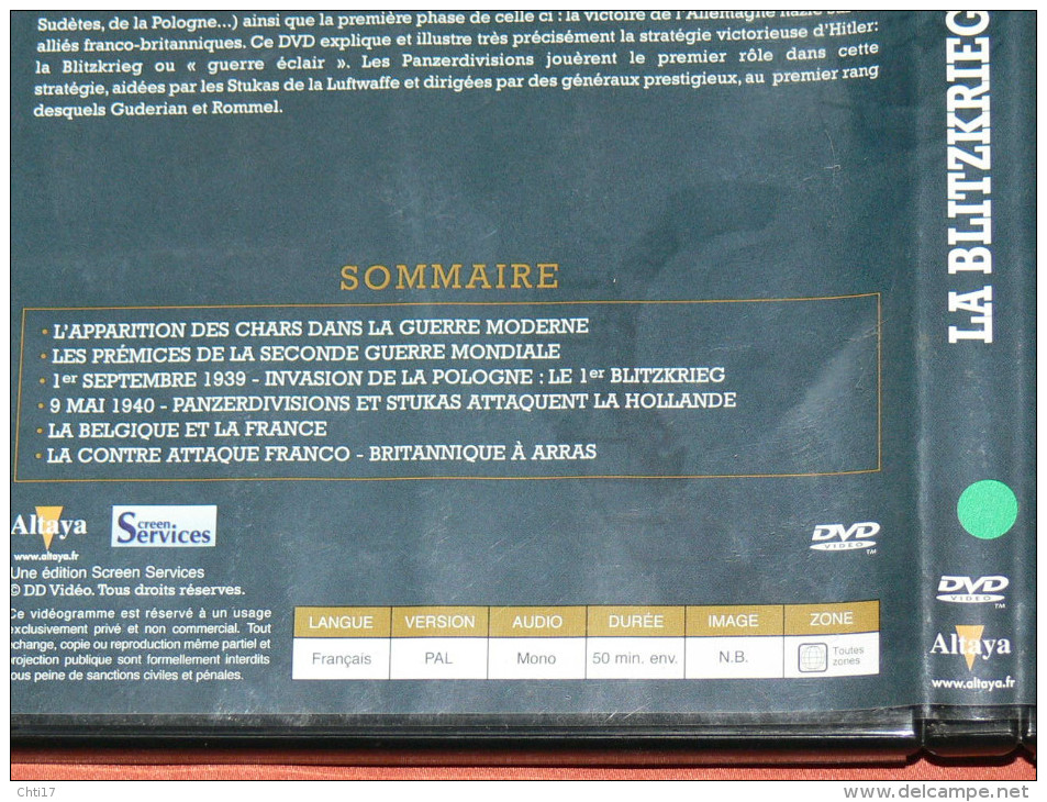 CHARS DE COMBAT EN DVD  " LA BLITZKRIEG "  PANZERDIVISION   N° 8  GUERRE MONDIALE  WW2 1939/45 - Documentaires