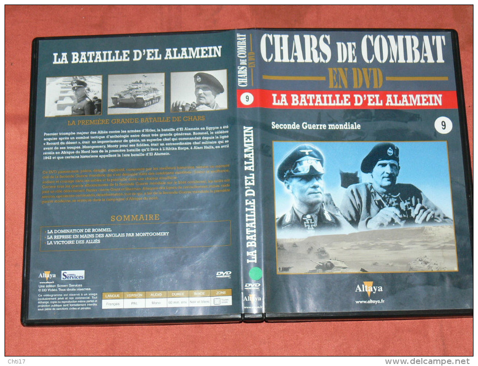 CHARS DE COMBAT EN DVD  " LA BATAILLE D EL ALAMEIN  "     N° 9  GUERRE MONDIALE  WW2 1939/45 - Dokumentarfilme