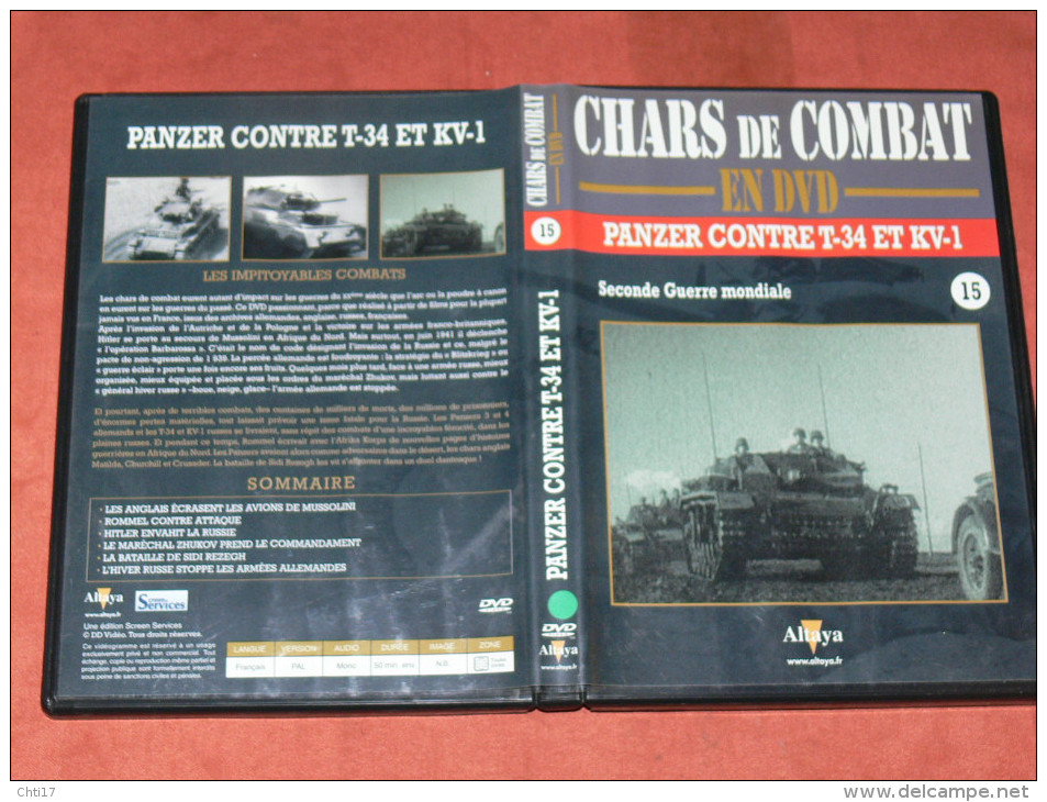 CHARS DE COMBAT EN DVD  " PANZER CONTRE T34  ET KV 1  "  AFRIKA KORPS     N° 15  GUERRE MONDIALE  WW2 1939/45 - Documentari