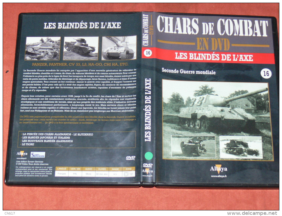 CHARS DE COMBAT EN DVD  " LES BLINDES DE L AXE   " PANZER / PANTHER / TIGRE /    N° 16  GUERRE MONDIALE  WW2 1939/45 - Documentaires