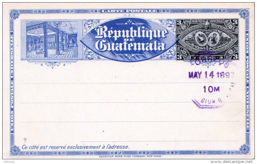 Ganzsache GUATEMALA 1897 - 3 Centavos Ganzsache, Stempel Orreos (Postal Services, Courier) - Guatemala