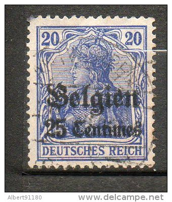 BELGIQUE (Occupation)  25c S 20p Bleu Violet 1914 N°4 - Army: German