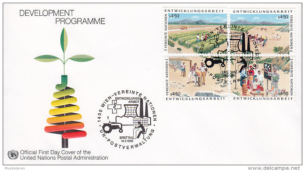 United Nations Ersttags Brief FDC Cover 1986 Development Programme Entwicklungsprogramm - FDC