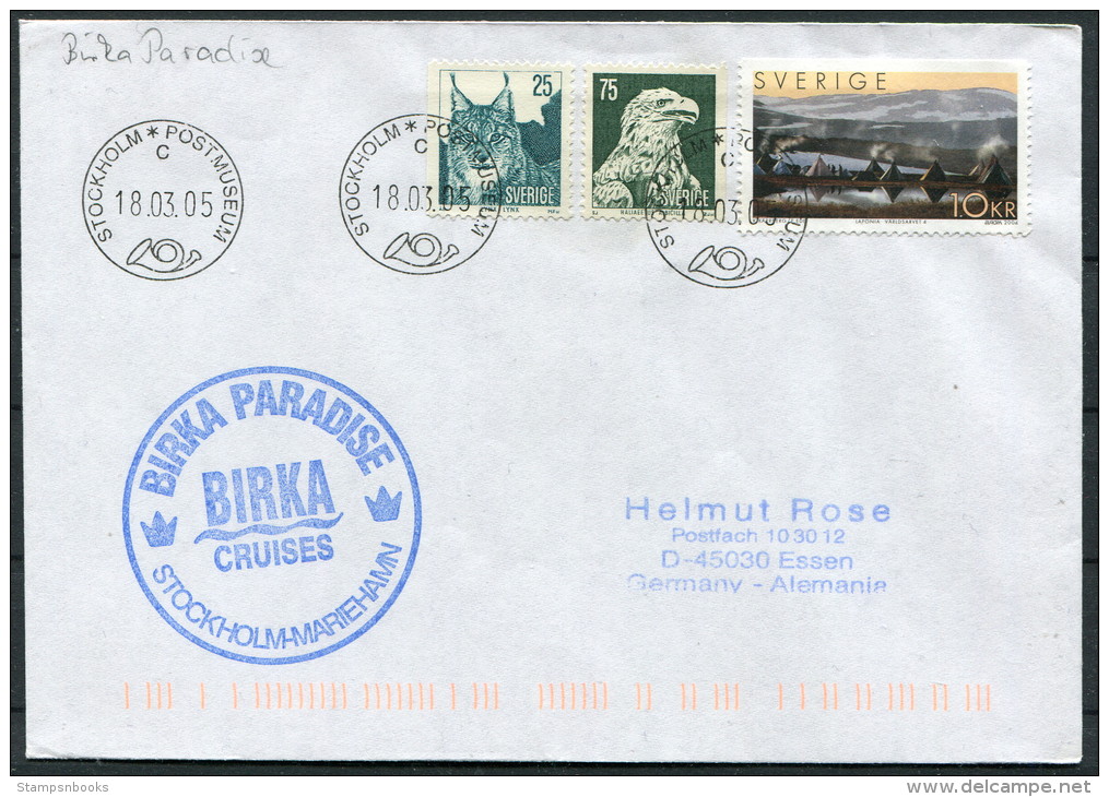 2005 Sweden Stockholm BIRKA PARADISE Ship Cover - Lettres & Documents