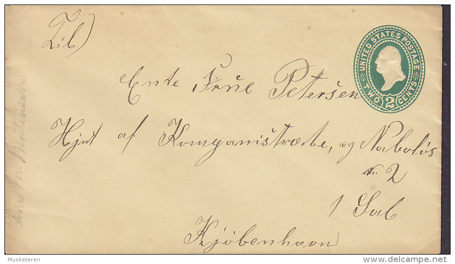 United States Postal Stationery Ganzsache Entier 2 C Washington Cover Lettre Sent To Denmark Uncancelled !! - ...-1900