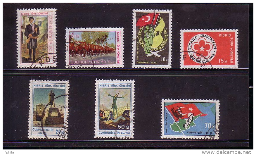 1973 NORTH CYPRUS 50TH YEAR OF TURKISH REPUBLIC USED - Gebraucht