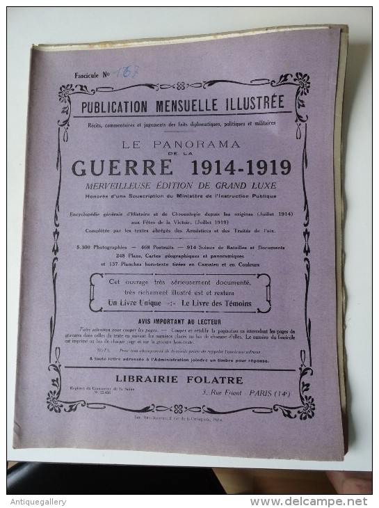 RARE : COLLECTION DE 174 FASCICULES DE LA GUERRE 1914 -1919 - Francese