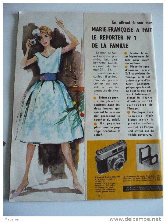 Publicité KODAK. Article Sur PIAF + Une Nouvelle. Pages De Mode Avec Patrons. . 1958, 132 P - Mode