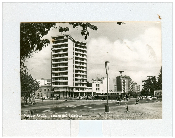 REGGIO EMILIA,P.za Del Tricolore-1962-BUS-BENZINA FINA-Auto-CAR-!!!!!!!! - Reggio Emilia