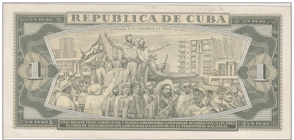 CUBA 1 PESO 1988 UNC P 102 D - Cuba