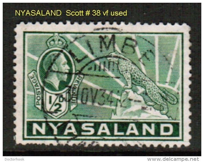 NYASALAND    Scott  # 38 VF USED - Nyassaland (1907-1953)