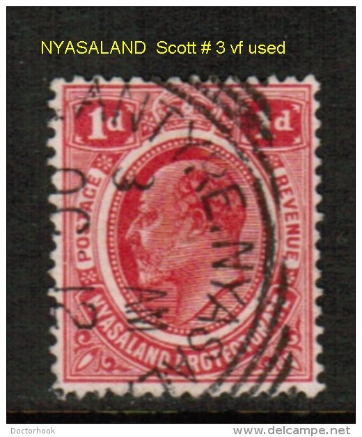 NYASALAND    Scott  # 3 VF USED - Nyassaland (1907-1953)