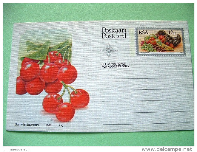 South Africa 1982 Unused Pre Paid Postcard - Fruits - Cherries - Storia Postale