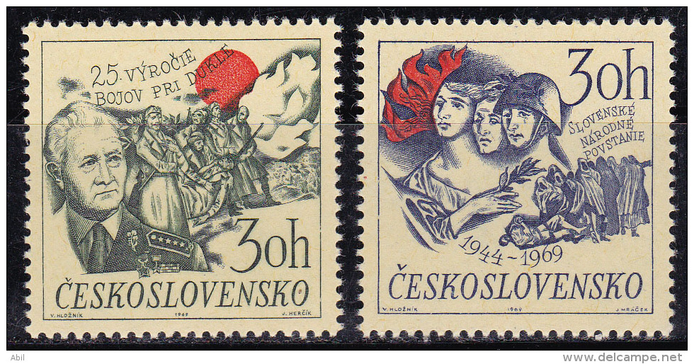 Tchécoslovaquie 1969 N°Y.T. : 1736 Et 1737 ** - Neufs