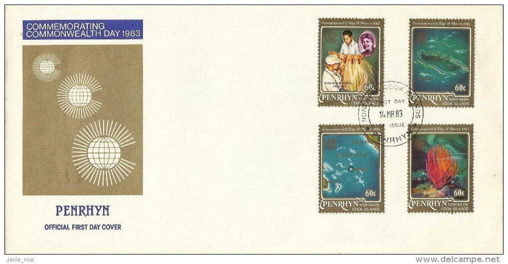 Penrhyn 1983 Commonwealth Day FDC - Penrhyn