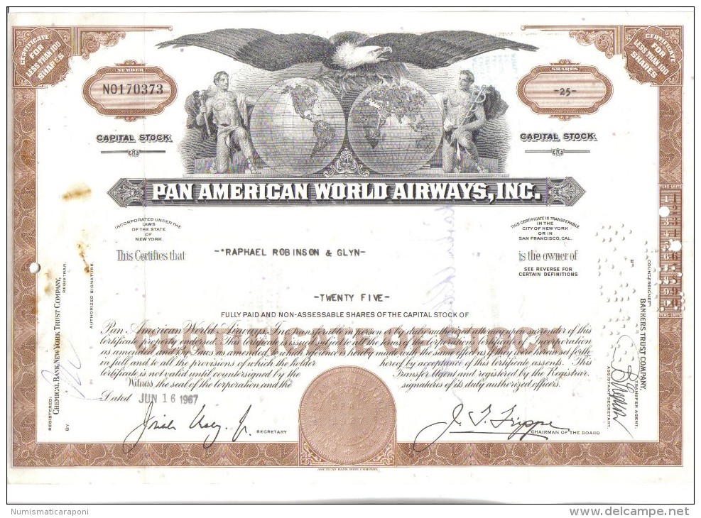 scripofilia pan american world airways certificate of stock 93 + 80 + 50 + 49 + 48 + 40 + 25 + 23 + 10 + 5 + 2  doc.033