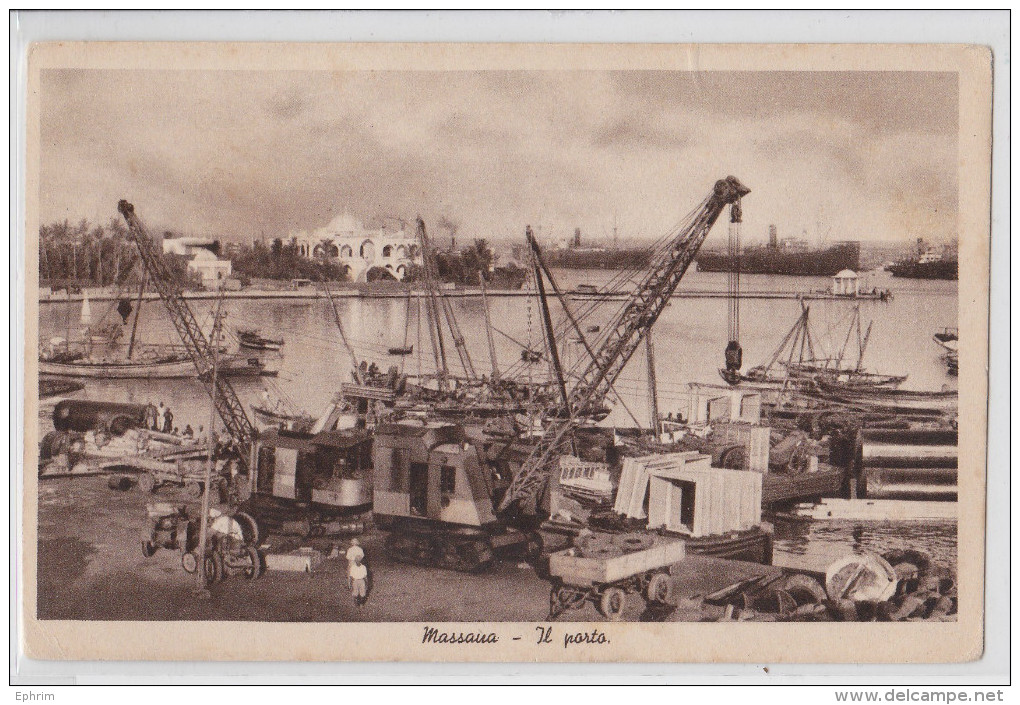 Erythrée Eritrea Massaua Massaoua Massawa Il Porto Port Grue Tracteur - Erythrée