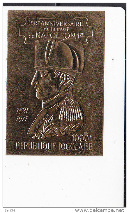 TOGO : 150 Anniversaire De La Mort De Napoléon 1 : Y&T : ** :  710  ( 1000f Or) - Togo (1960-...)