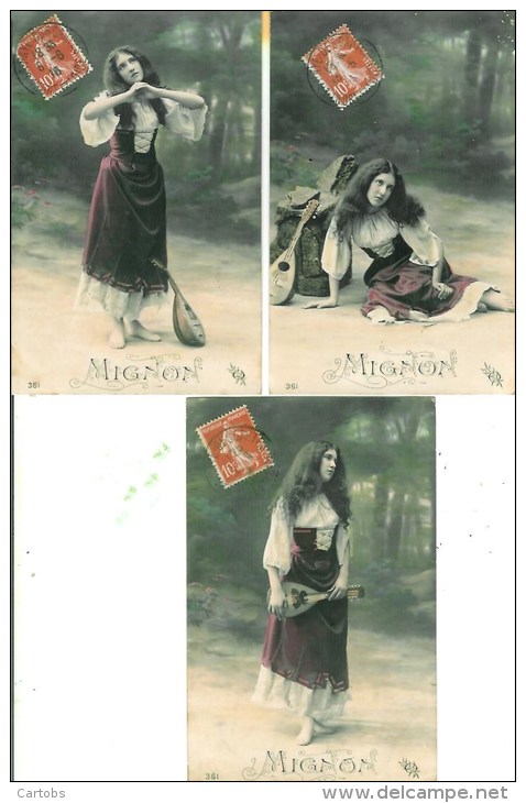 Mignon   Belle Série De 5 Cartes - Women