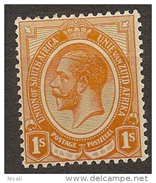 SOUTH AFRICA 1913 1/- KGV SG 12 HM #CM144 - Unused Stamps