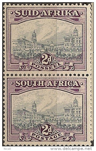 SOUTH AFRICA 1933 2d V Pair SG 58a HM #CM254 - Unused Stamps