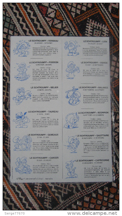 SCHTROUMPFS Peyo Autocollants Mon Signe Schtroumpf Smurf Schlumpf Autocollant Sticker Aufkleber Zodiaque Astrologie - Autocolantes