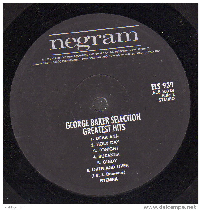 * LP *  GEORGE BAKER SELECTION - GREATEST HITS (Holland 1972) - Disco, Pop