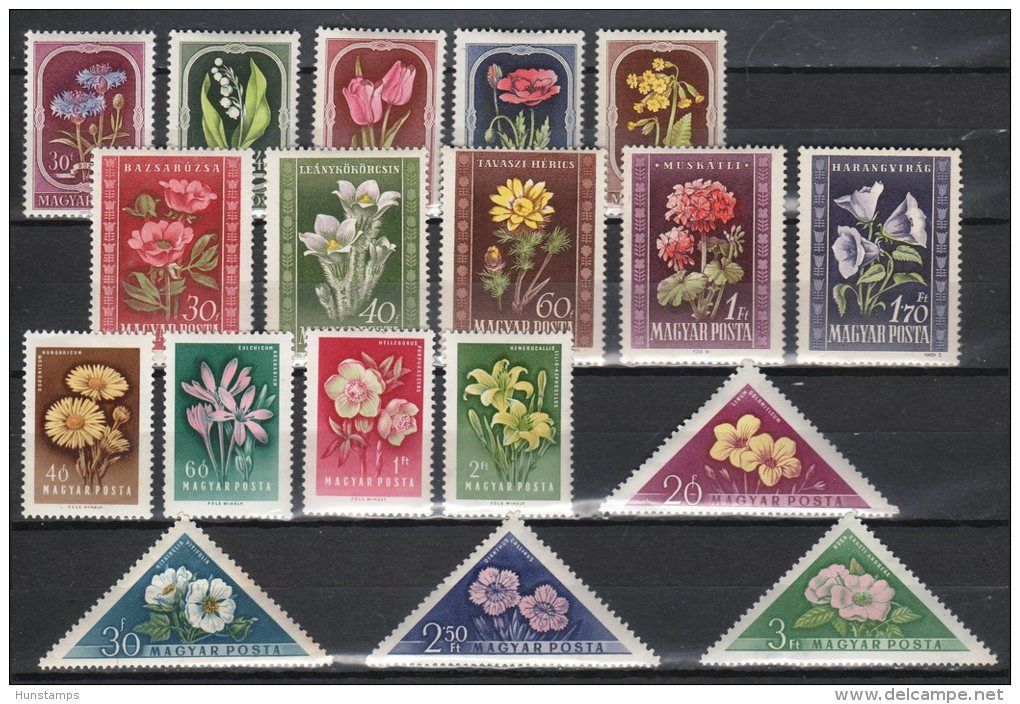 Hungary 1950-1958. Complete Flowers Collection - 3 Better Complete Sets MNH (**) - Sammlungen