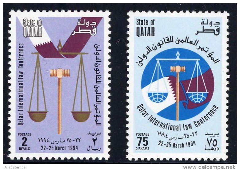 1994 QATAR World Congress Of The International Law Complete Set 2 Values (MNH) Mint Never Hinged - Qatar