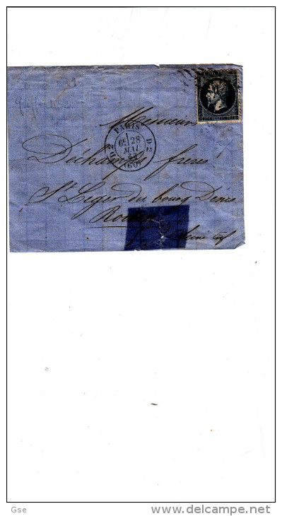 FRANCIA 1863 - Frontespizio  Lettera Con Yvert 14B - 1863-1870 Napoleon III With Laurels