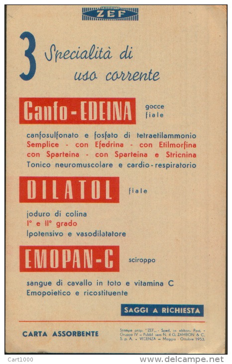 CANFO-EDEINA 1953 CARTA ASSORBENTE - C