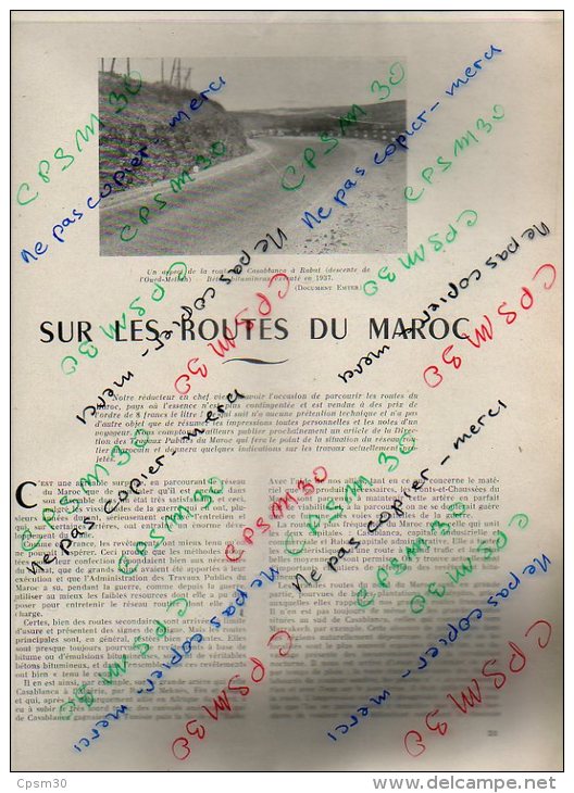 Revue Des Routes N°182 Mars 1947 Matériel Entretien Des Routes; étude Du Gravillonnage; Sur Les Routes Du Maroc - Bricolage / Technique