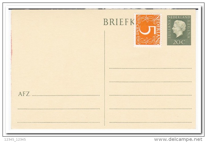 Briefkaart 20ct. Verhooogd Met 5ct. - Postal Stationery