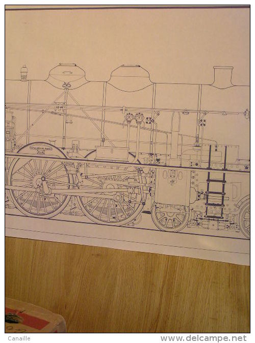 Plan De La Locomotive,Pacific Type 231- Année 1913.ateliers De Paris PLM. Locomotive à 3 Essieux Couplés A. Bogie Bissel - Chemin De Fer