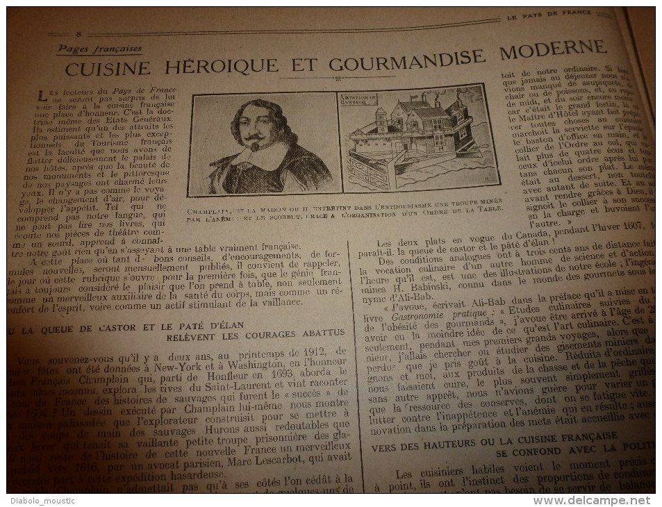 1914 JOURNAL De GUERRE (Le Pays De France) : Cuisine Héroïque; RABAT; Grenoble; MORVAN; Vannes;  Pont De LEZARDRIEUX - Français